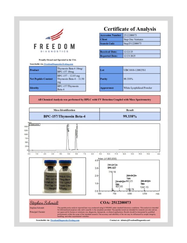 Thymosin Beta 4 10mg BPC-157 10mg